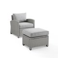 Crosley Furniture Bradenton Outdoor Wicker Armchair Set, Gray - 2 Piece KO70181GY-GY